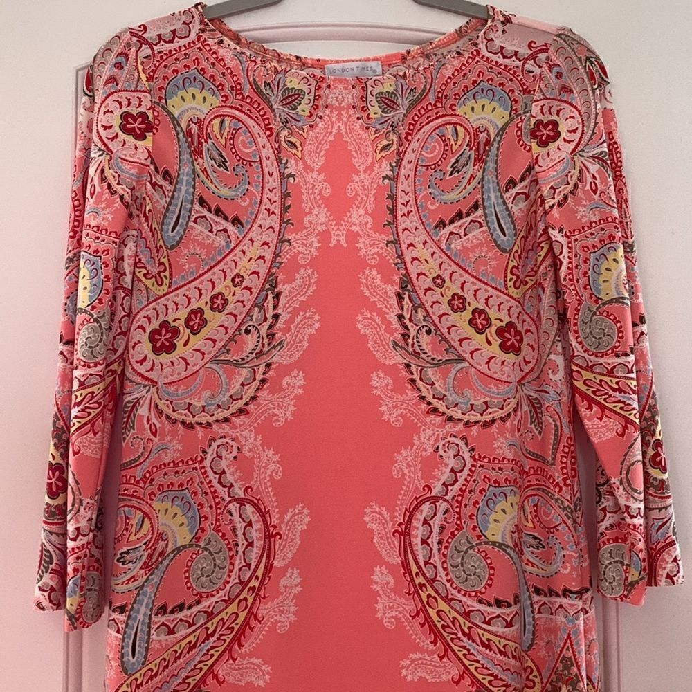 LONDON TIMES Pink Floral paisley dress size 6
